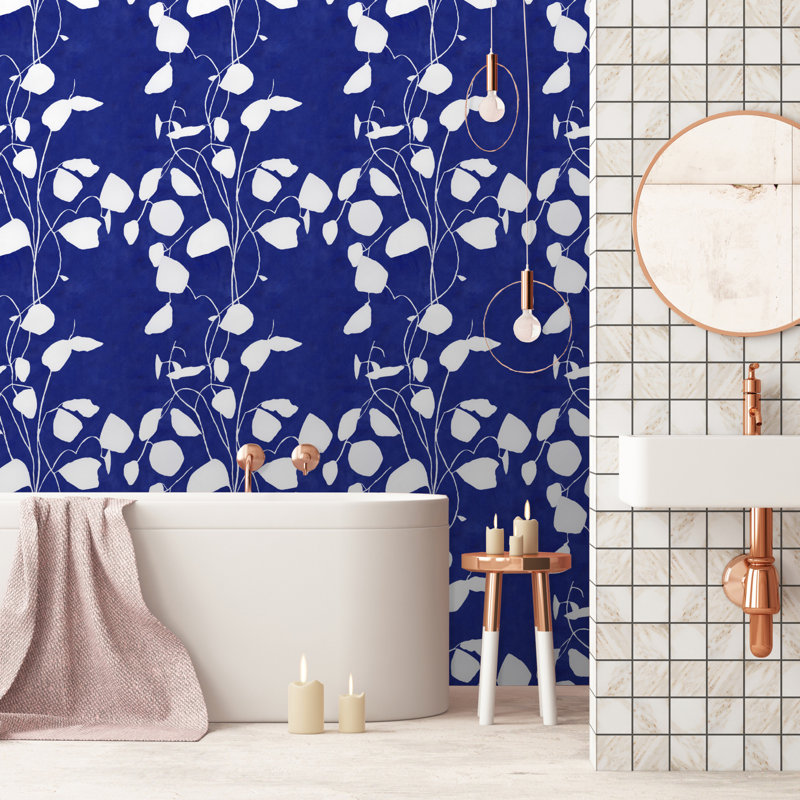 Susan Hable Floral Wallpaper Roll, Indigo