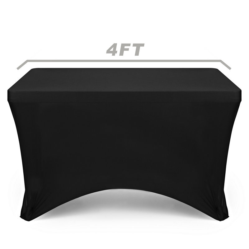  Solid Color Polyester Wedding Tablecloth, Black, 48" x 24"