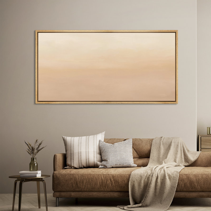 «Neutral Gradient Abstract», art mural minimaliste beige chaud, Naturel, H 30 po x l 60 po