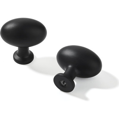Paquet de 10 boutons d'armoire ovales - Poignées de tiroir pour commode, cuisine et garde-robe - Quincaillerie robuste en alliage de zinc