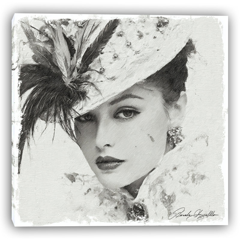 «Classic Elegance in Feathers», art mural sur toile tendue
