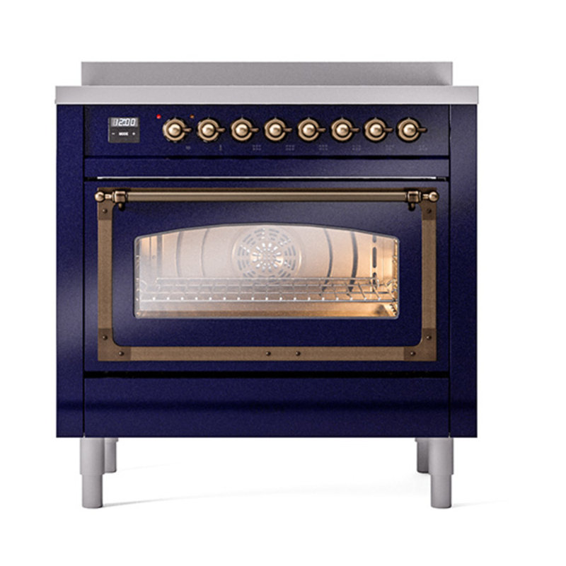ILVE Nostalgie II Noblesse 36 in Induction Range, Midnight Blue/Bronze