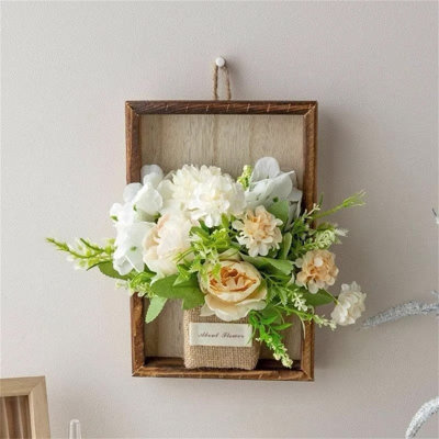 Couronne de linteau artificielle à fleurs séchées