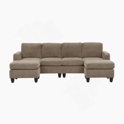 Savannah Modular Corduroy Sectional Sofa With Ottoman, A Multi - Functional And Comfort - Rich Seating Solution For Your Living Space