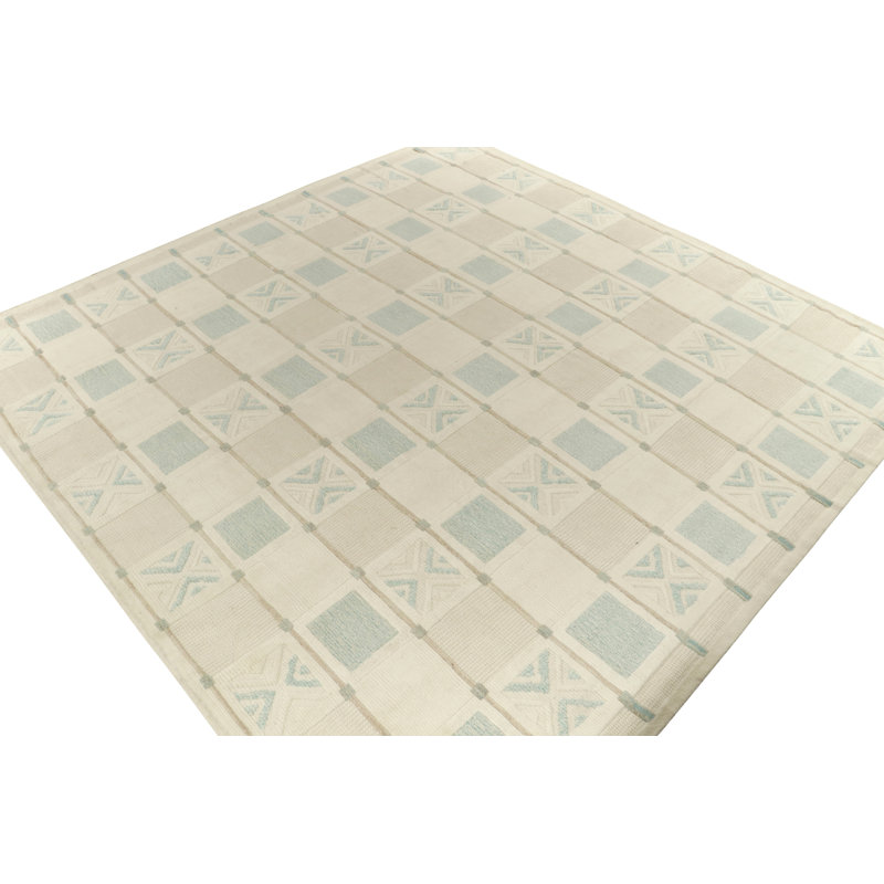 Scandinavian Wool Geometric Area Rug, Rectangle 5' x 7'