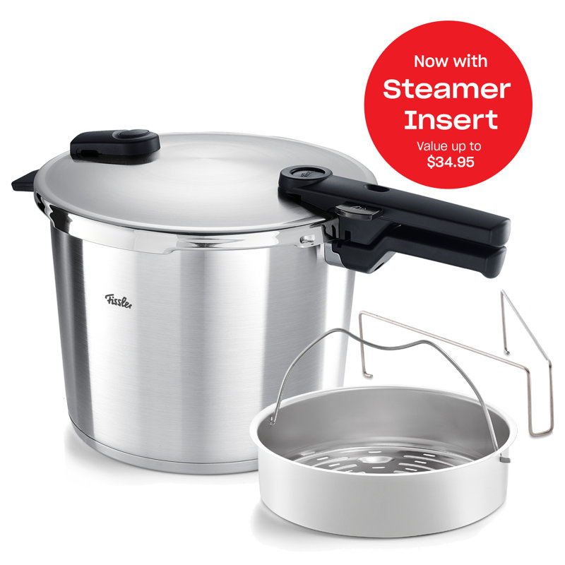 Vitaquick® Premium Pressure Cooker, 10.6 Quart With Steamer Insert And Tripod, 9.8" H x 11.4" W x 18.5" D