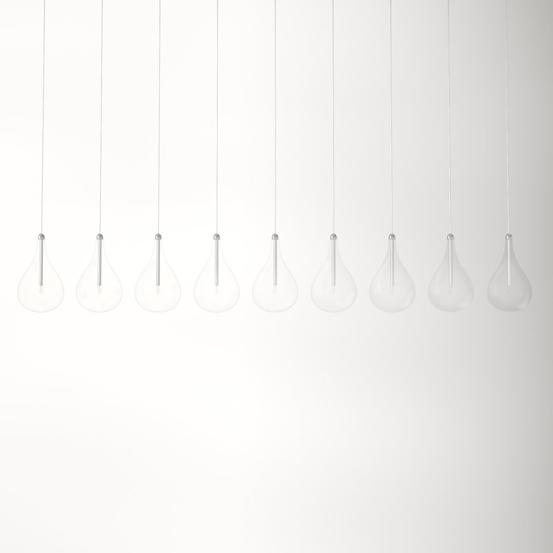 Deva 9 Light Glass Dimmable Pendant, Xenon