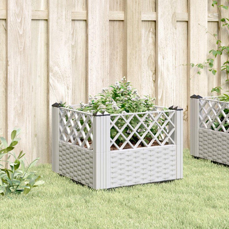 Barriento Wood Planter, White