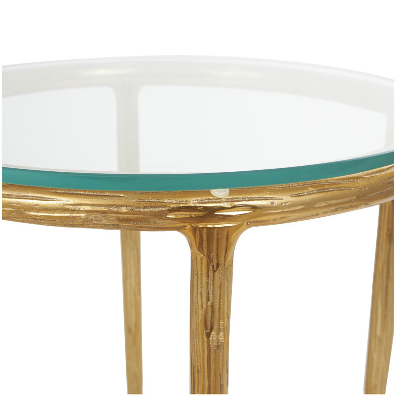 Bristyl Glass Top End Table, Gold