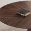 Table de salle à manger ronde en bois massif de style rétro crème-107429580