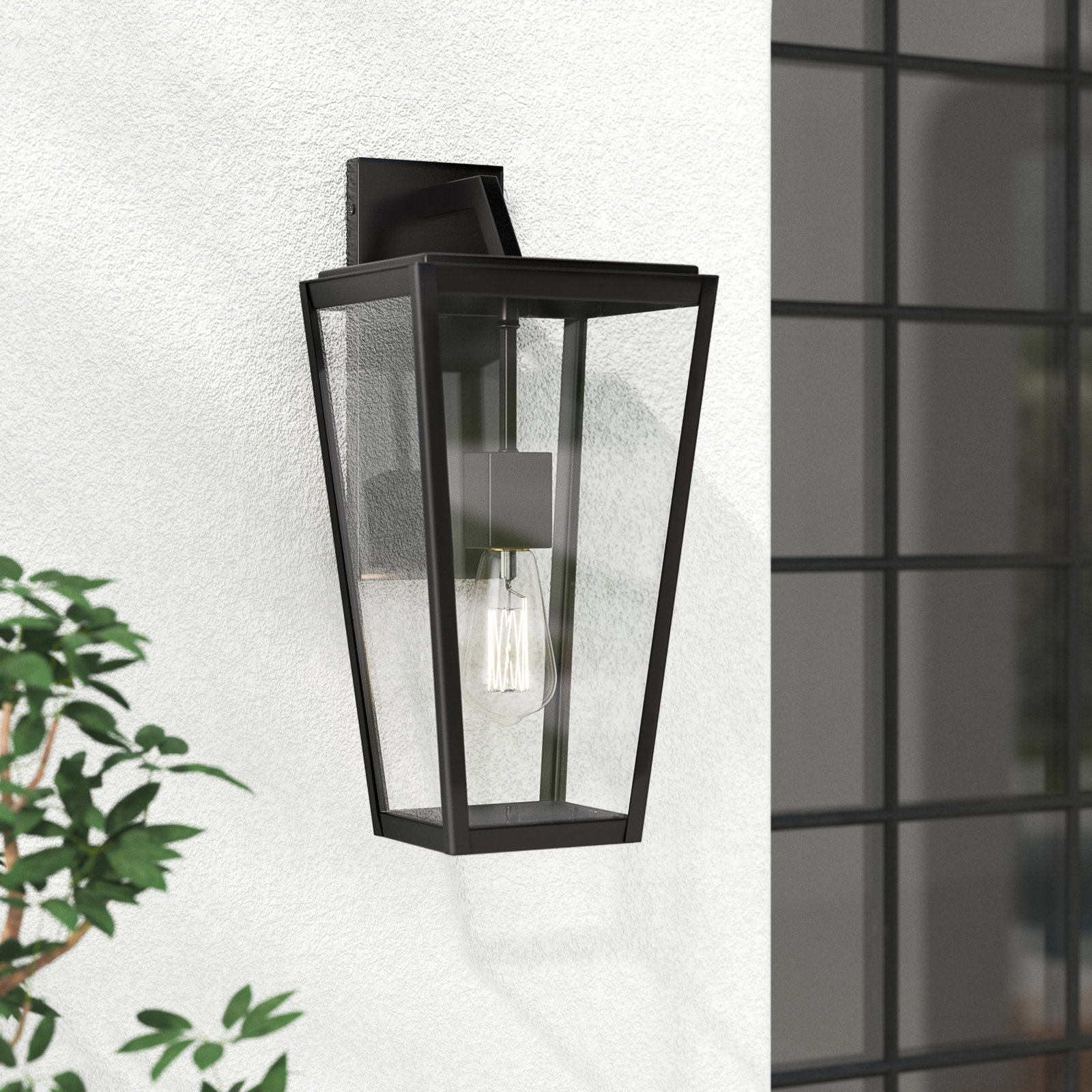Breton Outdoor Wall Lantern, 16.375" H x 8" W x 8" D
