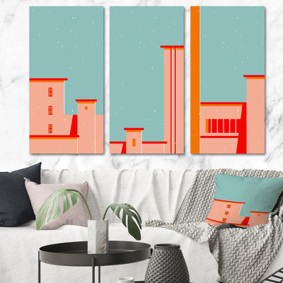 Ensemble de 3 pièces d'art moderne rétro Mid-Century