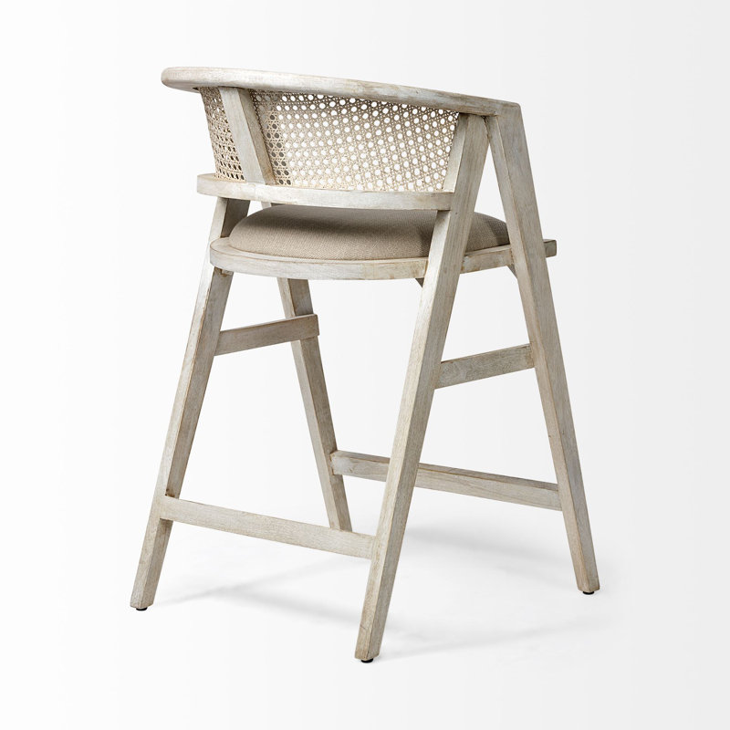 Solid Wood Arm Chair in Blonde, Bar Stool (30.75" Seat Height)
