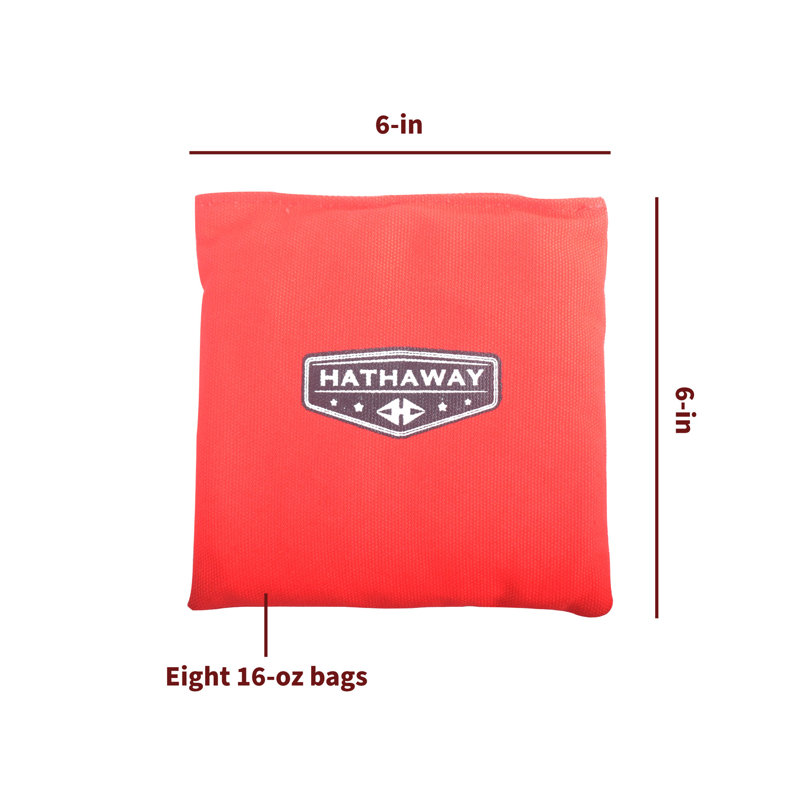 8 Piece Red and Blue Weather Resistant Cornhole Bag Set with Carry Case