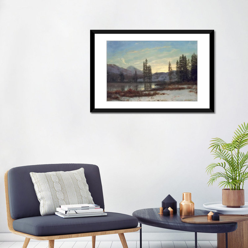 «Snow in the Rockies», impression sur toile, Papier d'art encadré noir, Blanc, H 24 po x l 32 po x P 1 po