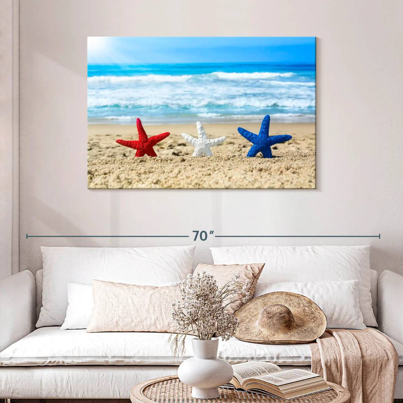 Beach patriotic starfish Aletra, H 30 po x l 45 po