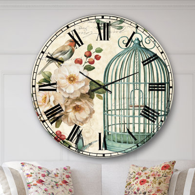 Floral And Botanical Metal Wall Clock