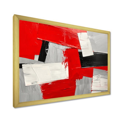 «Red and Grey Kinetic Energy II», impression murale minimaliste