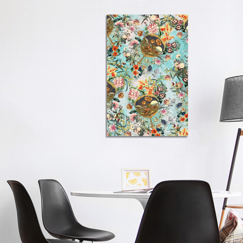 Floral And Lobster by Burcu Korkmazyurek - Wrapped Canvas Print, 101.6 cm H x 66.04 cm W x 1.91 cm D
