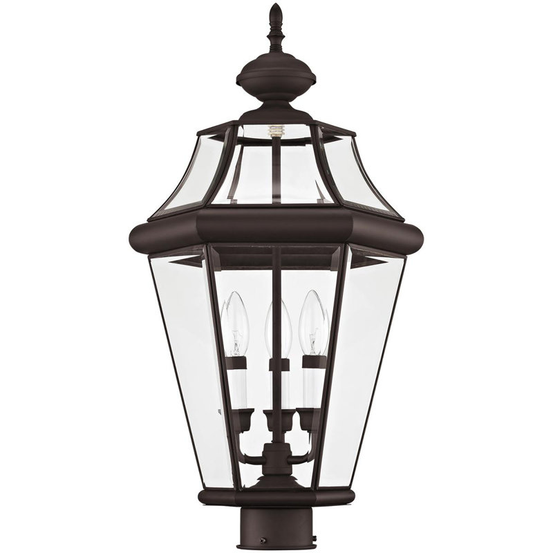 Light Bronze Outdoor Post Pendant with Clear Glass Shade & SEO Optimized