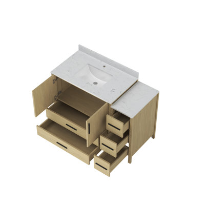 Single Sink Bathroom Vanity Cabinet,Freestangding Storage Vanity Cabinet with White Countertop