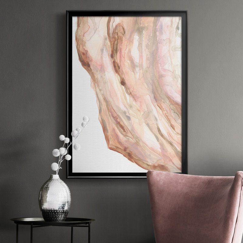 Toile encadrée de qualité supérieure Rose Quartz II - prête à être accrochée, H 24,5 po x l 18,5 po x P 1 po, Noir