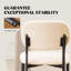 Chaise rembourrée en tissu Sherpa, chaise d'appoint avec dossier pour la salle à manger, la cuisine, le salon, beige-998846950