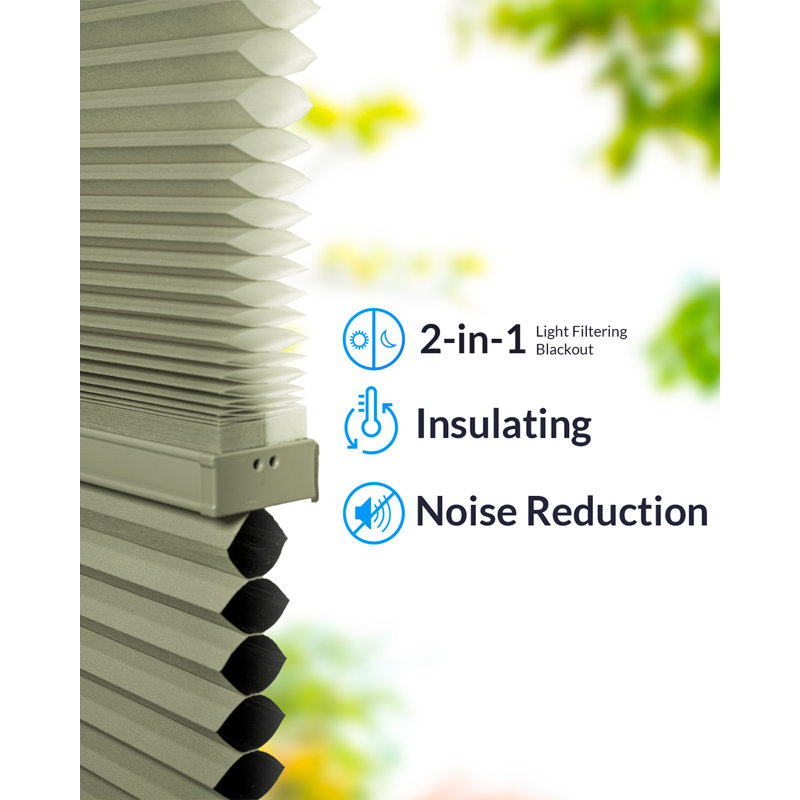 Custom Cellular DNN Cordless Blackout Cellular Shade, Green, 24"W x 48"L