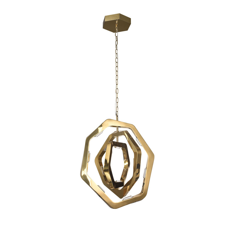 Transitional Gold LED Frame Pendant
