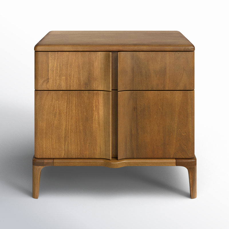 Grande Walnut Poplar Modern Nightstand