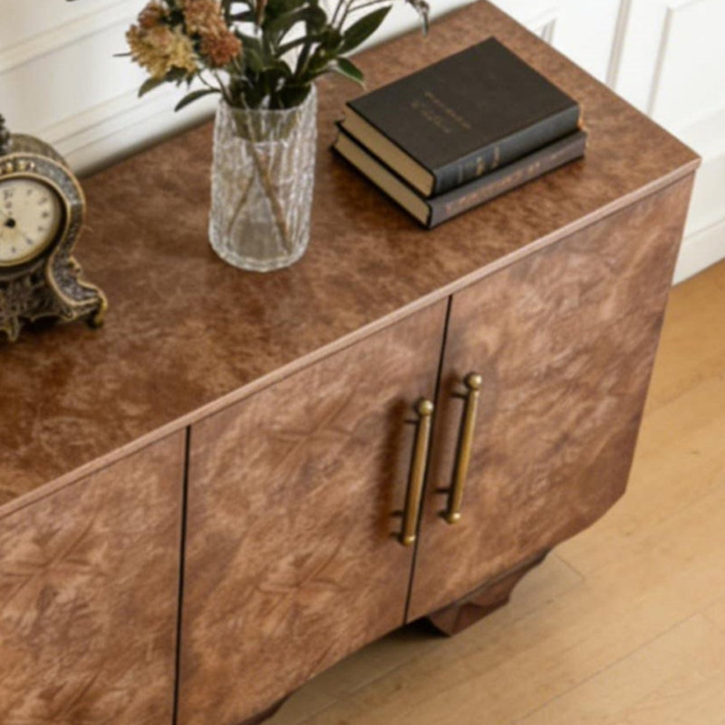 Armoire de rangement à motif d'écorce d'arbre de style américain, H 33,86 po x l 62,99 po x P 15,75 po