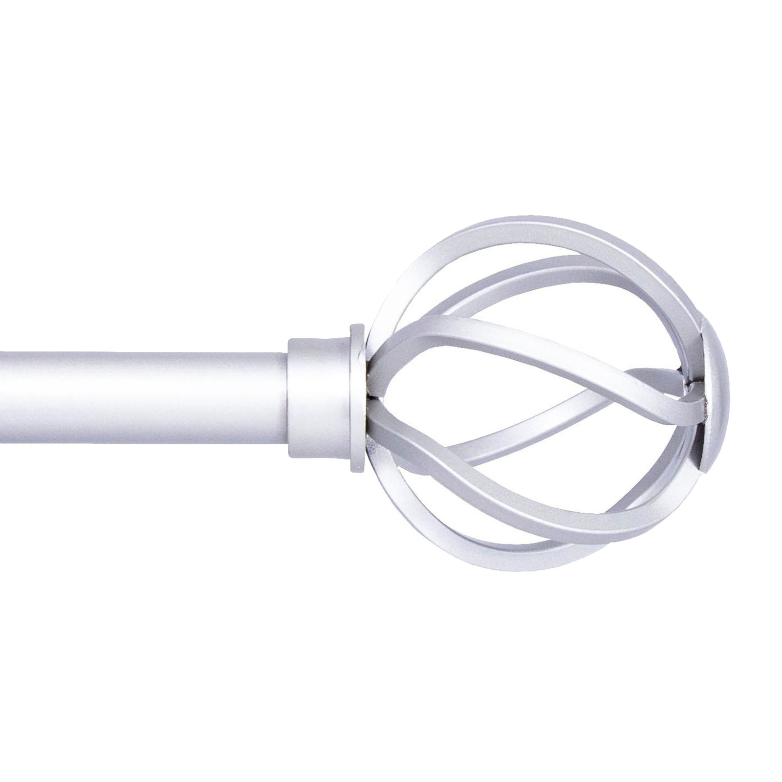Lowri Cage Single Curtain Rod, 48" - 86", Brushed Nickel