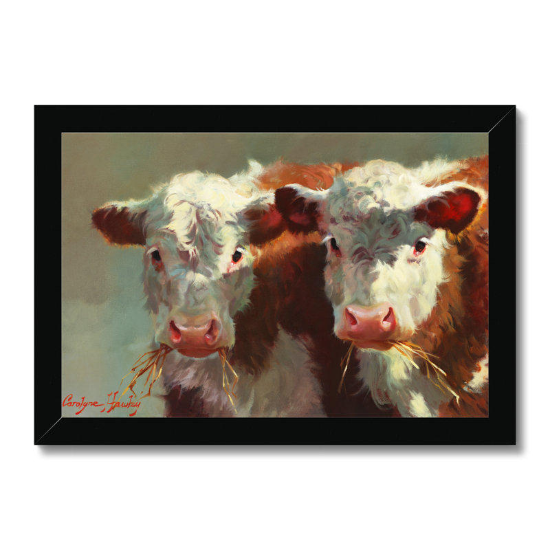 Babson Cow Belles by Carolyne Hawley - Painting, Black Framed Paper Print, 34cm H x 50cm W