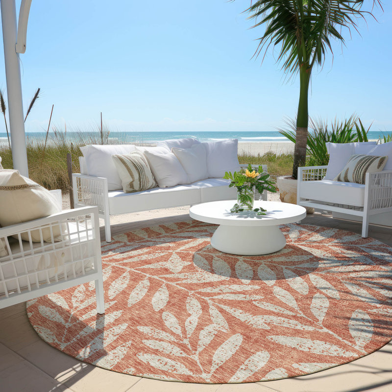 Tapis intérieur / extérieur mâle avec envers antidérapant, Rond 8 pi