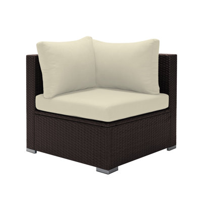 Maahika Outdoor PE Wicker Patio Corner Chair with Cushion