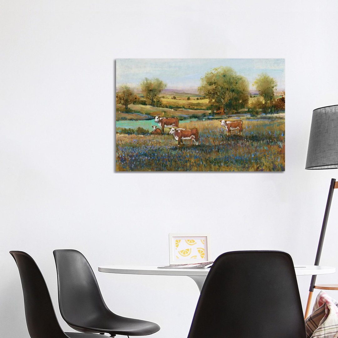 Field Of Cattle II von Tim OToole - Galerie-umwickelte Leinwand Giclée auf Leinwand