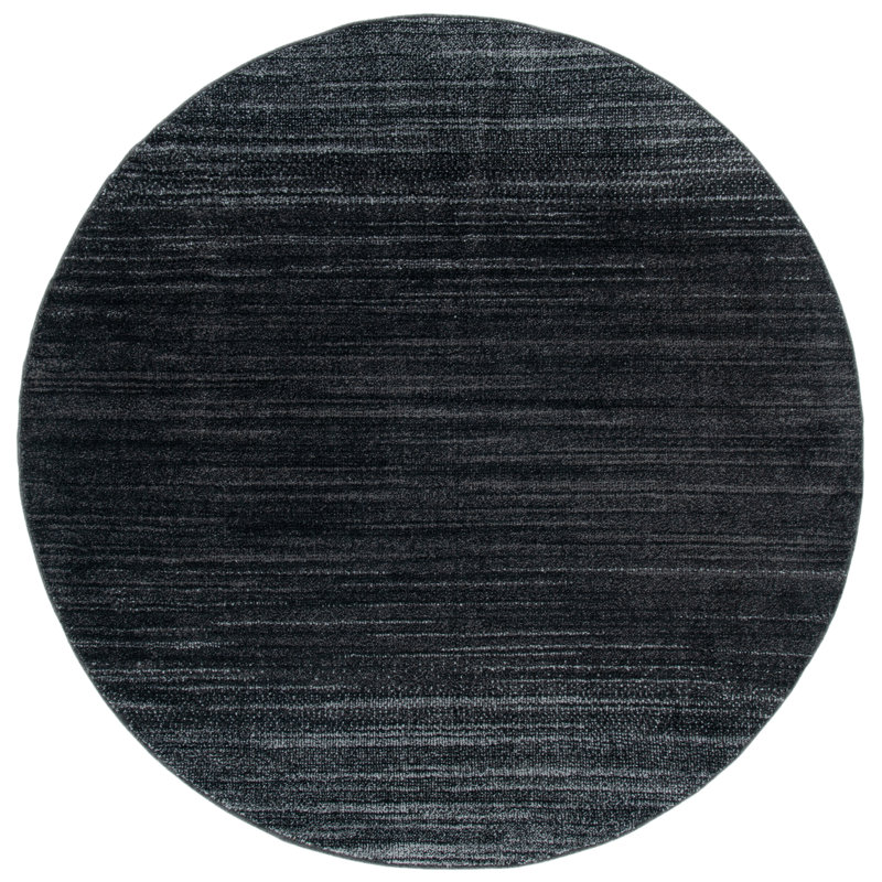 Sarang Black/Ivory Area Rug, Round 4'