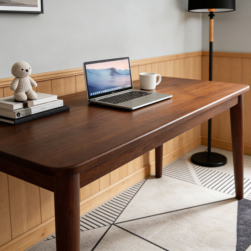 Bureau moderne en bois massif, 55,1 po x 19,7 po