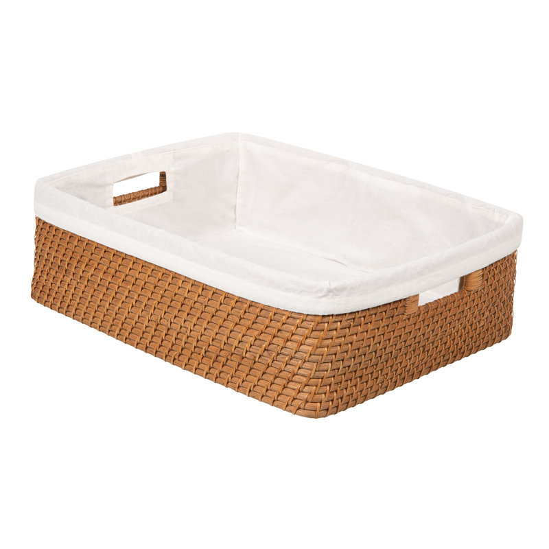 Panier en rotin Bavan, Brun miel, H 6 po x l 18 po x P 14 po