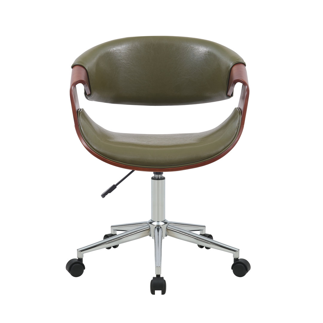 George Oliver Brina Faux Leather Office Chair with Metal Base George Oliver Upholstery 