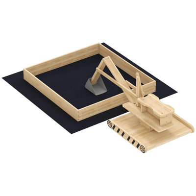 Kids Wooden Sandbox with Digger