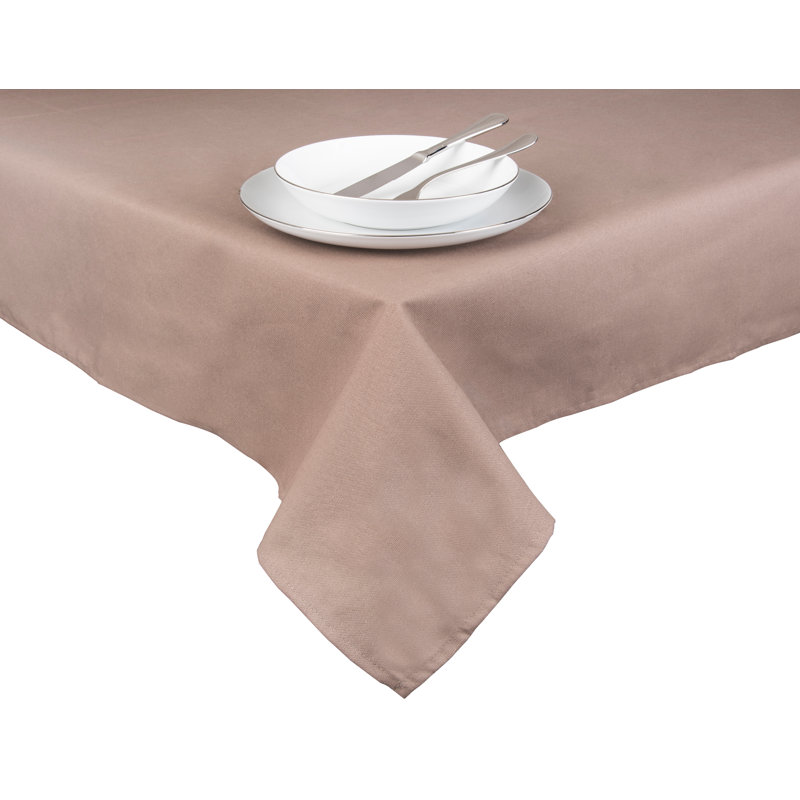 Panama Rectangular Solid Colour Tablecloth, 140cm W x 180cm L, Beige