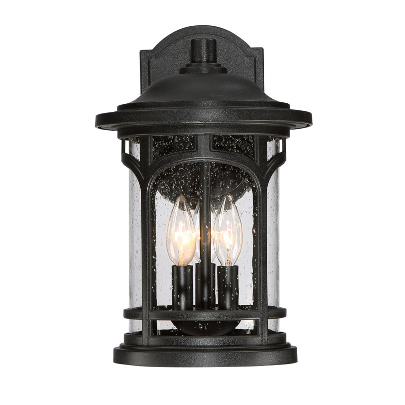 Lanterne murale d'extérieur à 3 ampoules Sheppard, Noir mystique, H 14,5 po x l 9 po x P 10 po