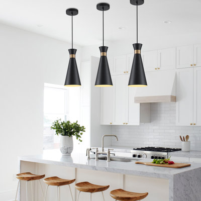 Luminaire suspendu conique à 1 lumière Persei (ensemble de 3)