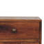 Table de chevet multi-tiroirs en bois caramel et miel de style nordique