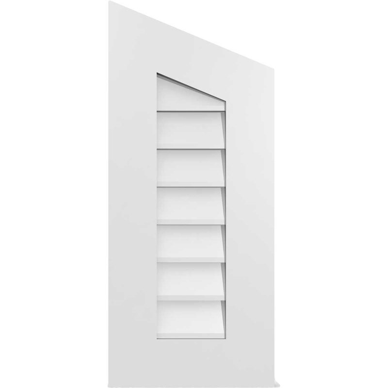 Half Peaked Right Surface Mount Signature Urethane Non-Functional Gable Vent 5/12 Pitch Primed Tan, 28" H x 12" W x 1" D