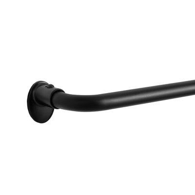 Eclipse Clinton 5/8" Blackout Wrap 48-86" Sliding Window Curtain Rod in Matte Black