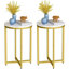 Ensemble de 2 tables d'appoint en faux marbre