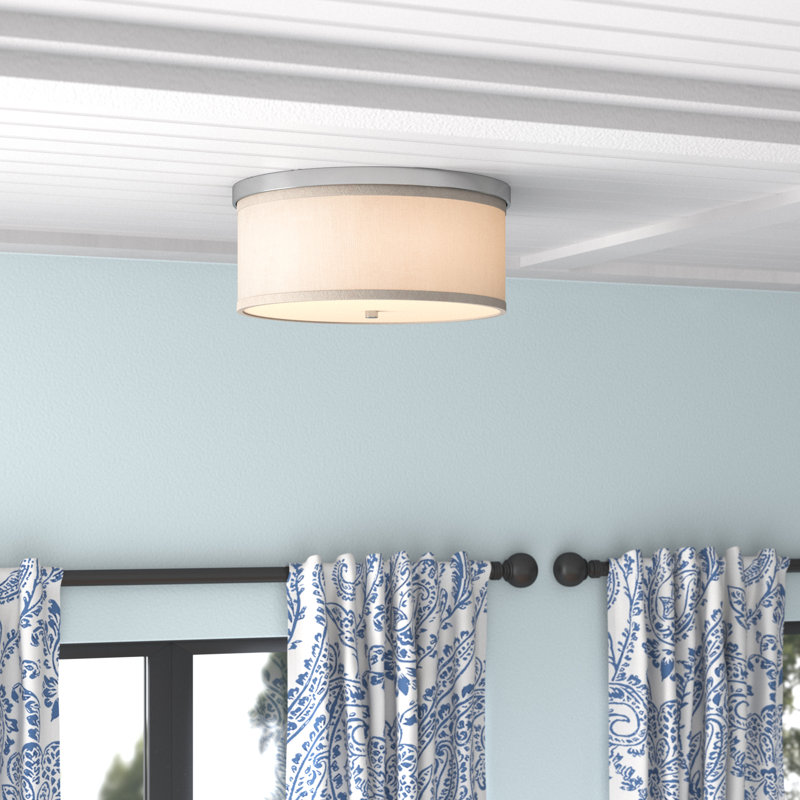Midtown Flush Mount, Matte Nickel, Tan
