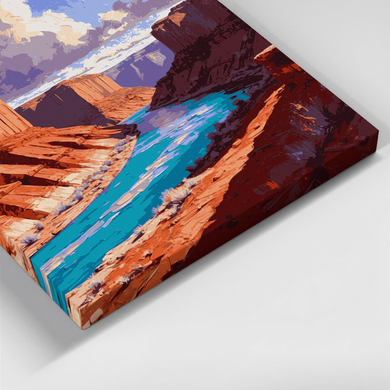 Art mural sur toile gris, Southwestern, H 32 po x l 32 po